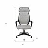Homeroots 46 in. Grey Microfiber, MDF, Metal & Polyprene High Back Office Chair 333442